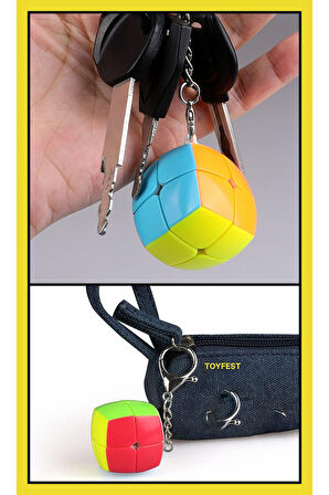 Mini 2 X 2 Qy Speed Zeka Küpü Akıl Küpü Rübik Küp Anahtarlık