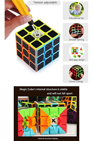 3X3 Fiber Karbon QY Speed Zeka Küpü Akıl Küpü