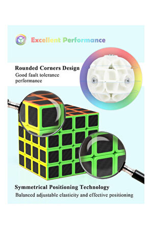4X4 Fiber Karbon QY Speed Zeka Küpü Akıl Küpü Rübik Küp