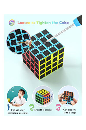 4X4 Fiber Karbon QY Speed Zeka Küpü Akıl Küpü Rübik Küp