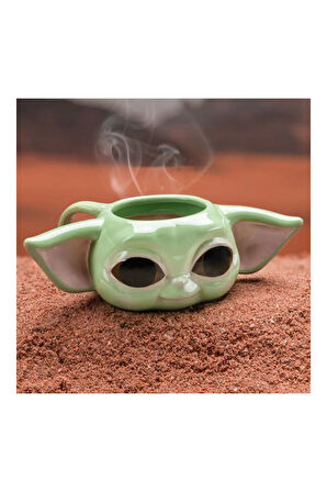 Star Wars Mandalorian The Child Grogu Baby Yoda Figürlü 3 Boyutlu Porselen Kupa Mug Kahve Bardak