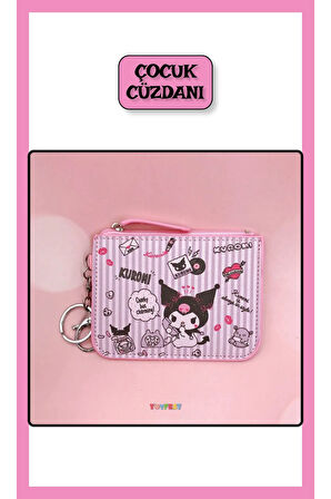 Sanrio Kuromi Figürlü Askılı Fermuarlı Çok Gözlü El Cüzdanı Kartlık Cüzdan - Model 2