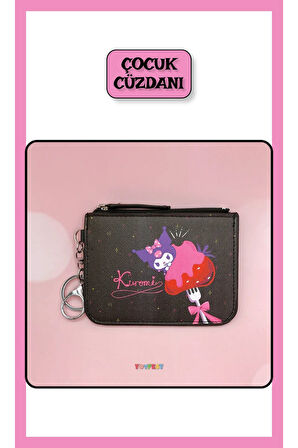 Sanrio Kuromi Figürlü Askılı Fermuarlı Çok Gözlü El Cüzdanı Kartlık Cüzdan - Model 3