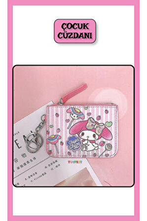 Sanrio My Melody Figürlü Askılı Fermuarlı Çok Gözlü El Cüzdanı Kartlık Cüzdan - Model 2