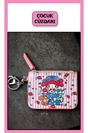 Sanrio My Melody Figürlü Askılı Fermuarlı Çok Gözlü El Cüzdanı Kartlık Cüzdan - Model 3
