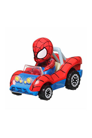 Racerverse Tekli Model Araba - Figürlü Yarış Arabası - Marvel Spiderman Örümcek Adam - 7 cm