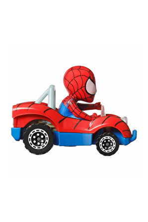 Racerverse Tekli Model Araba - Figürlü Yarış Arabası - Marvel Spiderman Örümcek Adam - 7 cm