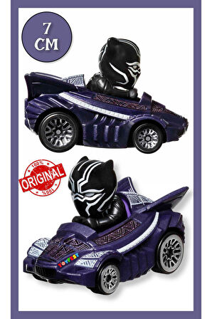 Racerverse Tekli Model Araba - Figürlü Yarış Arabası - Marvel Black Panther Kara Panter - 7 CM