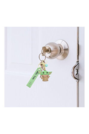 Star Wars Mandalorian The Child Grogu Baby Yoda Figür Anahtarlık ve Kartlık 2 si bir Arada - Model 4