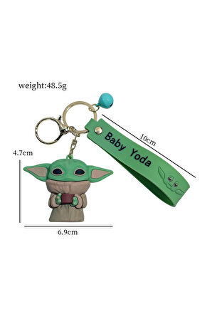 Star Wars Mandalorian The Child Grogu Baby Yoda Figür Anahtarlık ve Kartlık 2 si bir Arada - Model 5