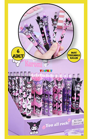 Sanrio Kuromi Figürlü Mavi Tükenmez Kalem - 6 lı Set - 6 ADET