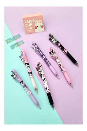 Sanrio Kuromi Figürlü Mavi Tükenmez Kalem - 6 lı Set - 6 ADET