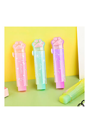 Parlak Renkli Kedi Pati Figürlü Silgi Seti - 4 ADET