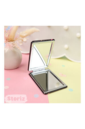 Kuromi Figürlü Mini Cep Aynası 8.6 cm X 6.2 cm - Siyah Çilek Model 3