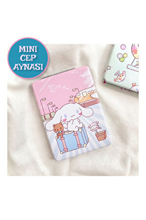Cinnamoroll Figürlü Mini Cep Aynası 8.6 cm X 6.2 cm - Uçak Seyahat Model 3