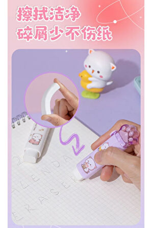 Pastel Renkli Pati Figürlü Silgi Seti - 4 Adet