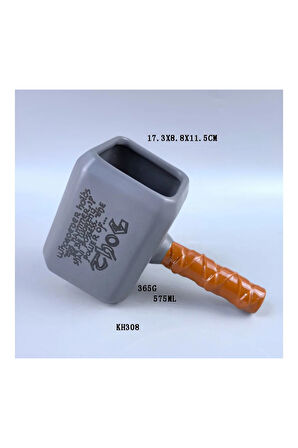 Thor Çekiç Figürlü 3 Boyutlu Thor un Çekici Porselen Kupa Mug Bardak Kalemlik Masa Üstü Kalem Kutusu