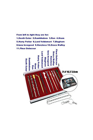 Harry Potter Figürlü Özel Kutulu Metal Çok Çeşitli Asa Sihirli Değnek Seti