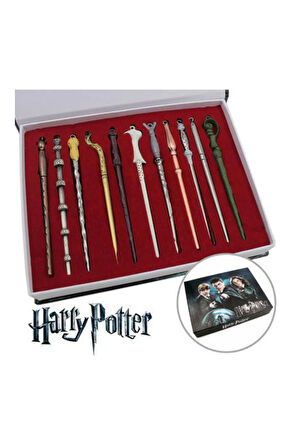 Harry Potter Figürlü Özel Kutulu Metal Çok Çeşitli Asa Sihirli Değnek Seti
