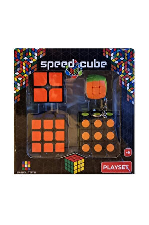 4 lü Speed Zeka Küpü Akıl Küpü Rübik Küp Seti 3x3-2x2-3x3 Yuvarlak Puntalı - Kavisli 3x3 Anahtarlık
