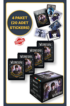 Panini Wednesday Koleksiyon Sticker Çıkartmaları  + 4 Paket (20 Adet Sticker)