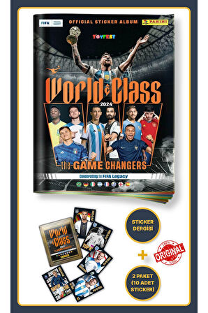 Panini Fifa World Class Koleksiyon Futbolcu 2024 Sticker Çıkartmaları Dergisi + 2 Paket (10 Sticker)