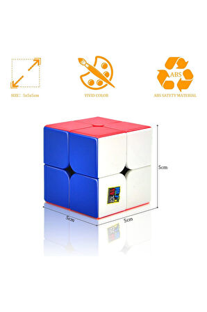 Moyu Meilong 2x2  Magnetic Cube 2M - Mıknatıslı Standlı Tornavidalı Stickersız Akıl Zeka Rübik Küp