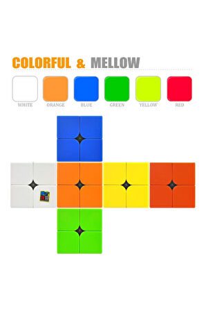 Moyu Meilong 2x2  Magnetic Cube 2M - Mıknatıslı Standlı Tornavidalı Stickersız Akıl Zeka Rübik Küp