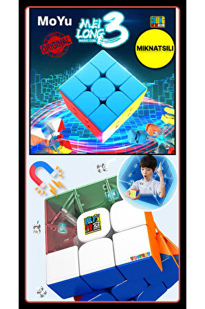Moyu Meilong 3x3  Magnetic Cube 3M - Mıknatıslı Standlı Tornavidalı Stickersız Akıl Zeka Rübik Küp