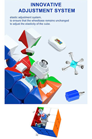 Moyu Meilong 3x3  Magnetic Cube 3M - Mıknatıslı Standlı Tornavidalı Stickersız Akıl Zeka Rübik Küp