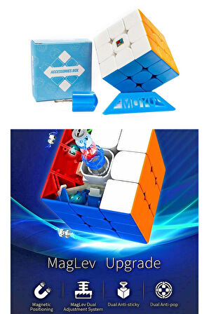 Moyu Meilong 3x3  Magnetic Cube 3M - Mıknatıslı Standlı Tornavidalı Stickersız Akıl Zeka Rübik Küp