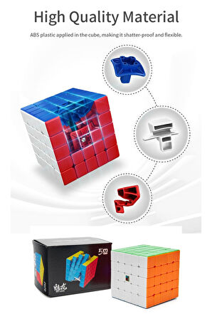Moyu Meilong 5x5  Magnetic Cube 5M Mıknatıslı Standlı Tornavidalı Stickersız Akıl Zeka Küp
