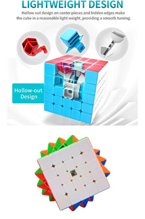 Moyu Meilong 5x5  Magnetic Cube 5M Mıknatıslı Standlı Tornavidalı Stickersız Akıl Zeka Küp