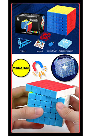Moyu Meilong 6x6  Magnetic Cube 6M V2 - Mıknatıslı Standlı Tornavidalı Stickersız Zeka Küp