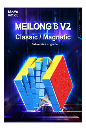 Moyu Meilong 6x6  Magnetic Cube 6M V2 - Mıknatıslı Standlı Tornavidalı Stickersız Zeka Küp