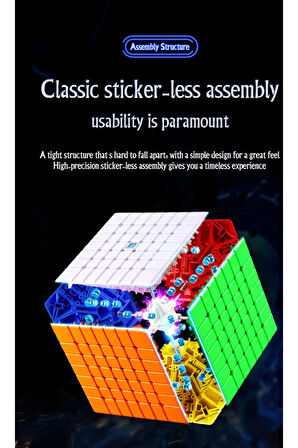 Moyu Meilong 7x7 Magnetic Cube 7M V2 - Mıknatıslı Standlı Tornavidalı Stickersız Zeka Rübik Küp