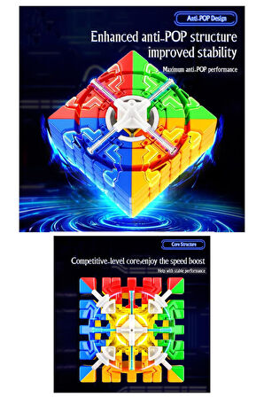 Moyu Meilong 7x7 Magnetic Cube 7M V2 - Mıknatıslı Standlı Tornavidalı Stickersız Zeka Rübik Küp