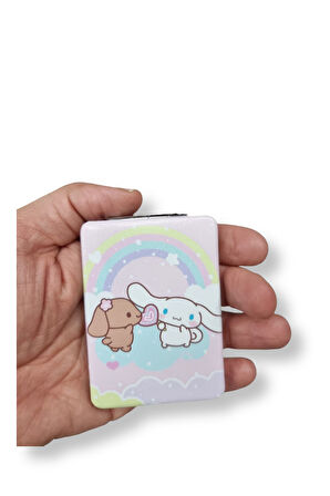 Cinnamoroll Figürlü Mini Cep Aynası 8.6 cm X 6.2 cm - Gökkuşağı Model 1