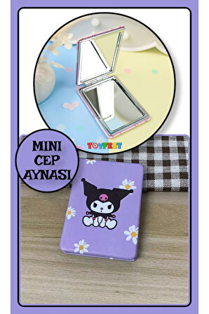 Kuromi Figürlü Mini Cep Aynası 8.6 cm X 6.2 cm - Papatya Model 5