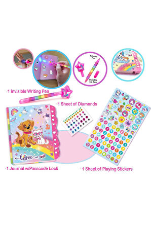 Tokidas Secret Message Journal Set - Işıklı Özel Kalemli Stickerlı Gizli Mesajlı Günlük Seti