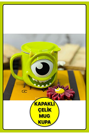 Kawaii 3D Monster Karakter Kabartmalı Modelli Paslanmaz Çelik Su Bardağı Kupa Kahve Mug