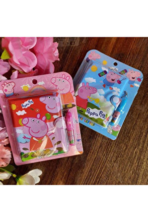 Peppa Pig Figürlü Küçük Kalemli Notluk & Not Defteri - 2 ADET
