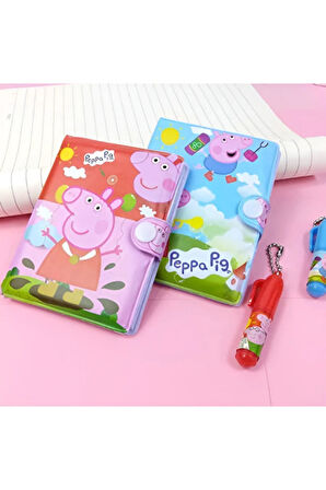 Peppa Pig Figürlü Küçük Kalemli Notluk & Not Defteri - 2 ADET