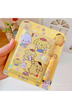 Pompompurin Figürlü Küçük Kalemli Notluk & Not Defteri - 1 ADET