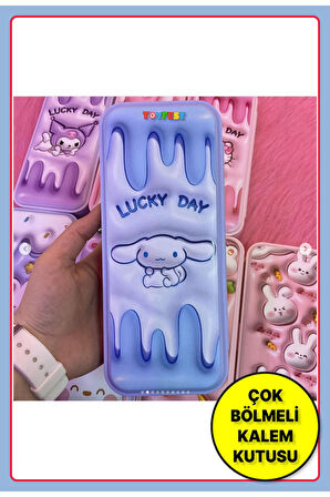 Cinnamoroll Figürlü Çok Bölmeli Plastik Kalemlik Kalem Kutusu