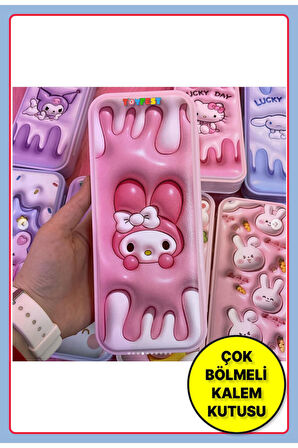 My Melody Figürlü Çok Bölmeli Plastik Kalemlik Kalem Kutusu