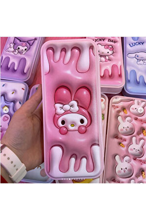 My Melody Figürlü Çok Bölmeli Plastik Kalemlik Kalem Kutusu