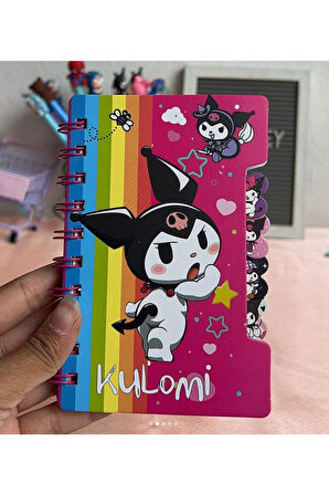 4 Ayraçlı Kuromi Figürlü Mini Cep Not Defteri Notluk - Model 4