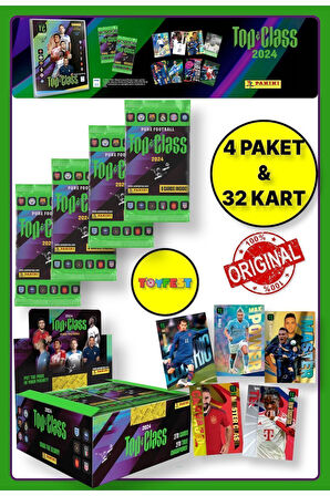 Panini Fifa Top Class 2024 Koleksiyonluk Futbolcu Kartları + 4 Paket (32 Adet Kart)