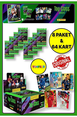 Panini Fifa Top Class 2024 Koleksiyonluk Futbolcu Kartları + 8 Paket (64 Adet Kart)